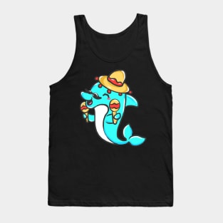 cute dolphin design whale fish animal welfare dolphin Tank Top